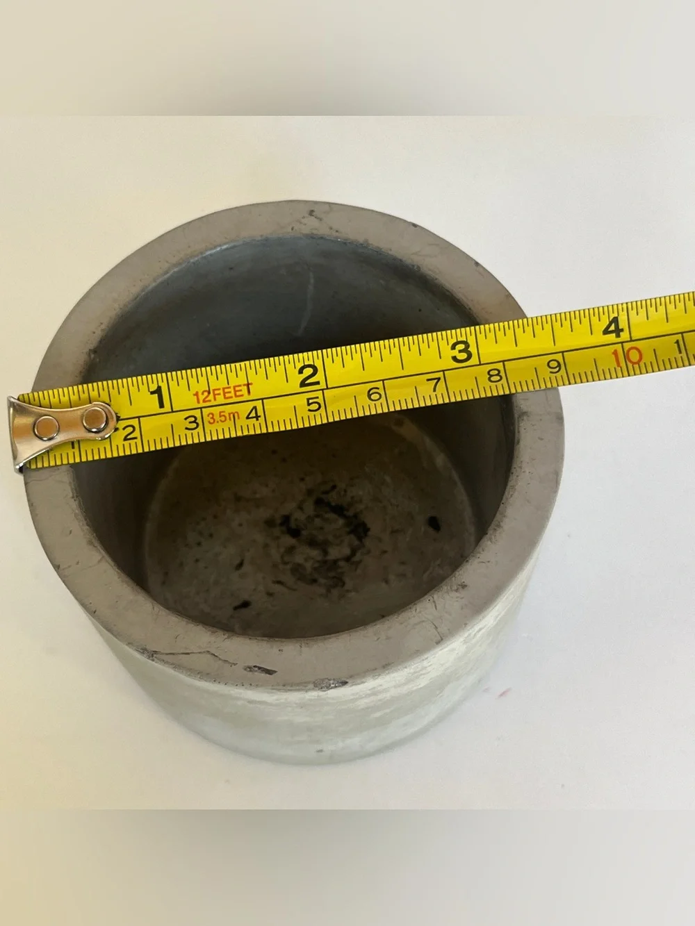 Stoneware Salt Keeper Canister in Cream with Blue Lettering